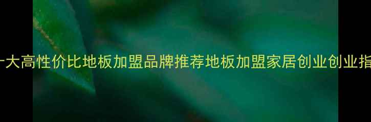 图片 家居建材创业指南：十大高性价比地板加盟品牌推荐地板加盟家居创业创业指南建材行业加盟项目2