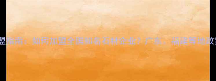 图片 最新石材加盟指南：如何加盟全国知名石材企业？广东、福建等地政策与流程全1