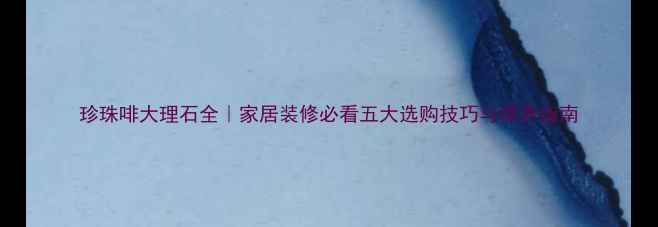 图片 珍珠啡大理石全｜家居装修必看五大选购技巧与保养指南