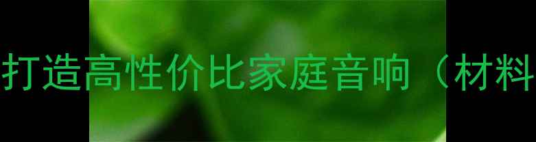 图片 生态板音箱制作全攻略：环保建材打造高性价比家庭音响（材料选择、DIY技巧与行业应用指南）1