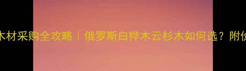 图片 白俄罗斯进口木材采购全攻略｜俄罗斯白桦木云杉木如何选？附价格+安装指南1