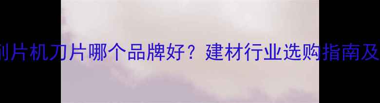 图片 盘式木材削片机刀片哪个品牌好？建材行业选购指南及维护技巧2