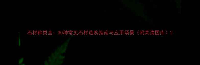 图片 石材种类全：30种常见石材选购指南与应用场景（附高清图库）2