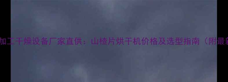 图片 郑州食品加工干燥设备厂家直供：山楂片烘干机价格及选型指南（附最新报价）2