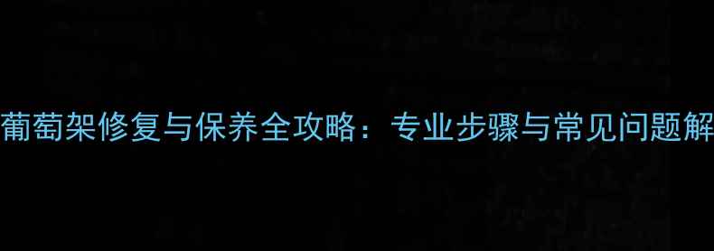 图片 防腐木葡萄架修复与保养全攻略：专业步骤与常见问题解决方案