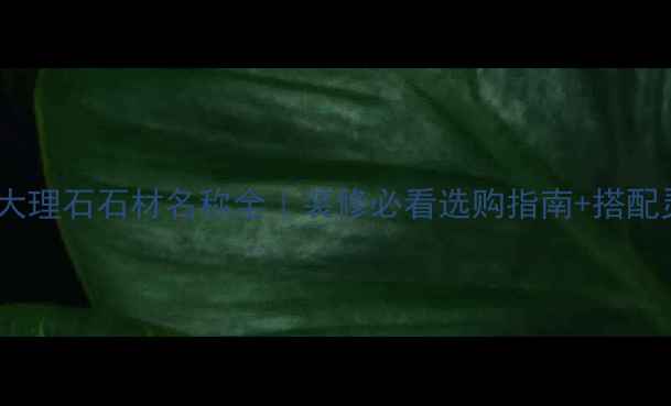 图片 🌟白色大理石石材名称全｜装修必看选购指南+搭配灵感🌟1