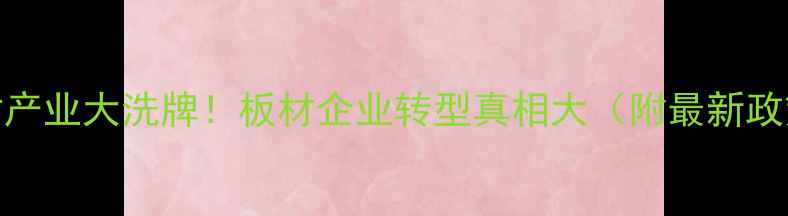 图片 临沂建材产业大洗牌！板材企业转型真相大（附最新政策解读）