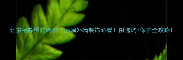 图片 北京福鼎黑花岗岩｜高端外墙装饰必看！附选购+保养全攻略1