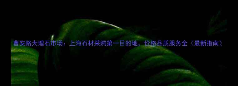 图片 曹安路大理石市场：上海石材采购第一目的地，价格品质服务全（最新指南）