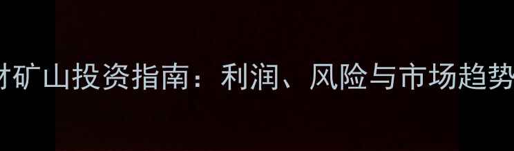 图片 石材矿山投资指南：利润、风险与市场趋势全1