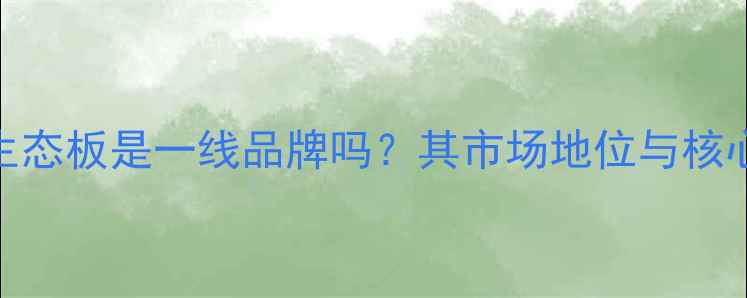 图片 福汉生态板是一线品牌吗？其市场地位与核心优势