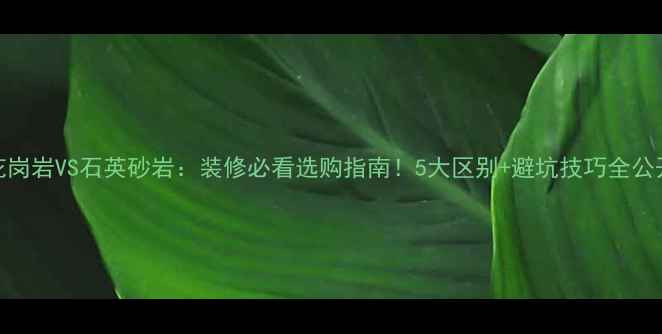 图片 花岗岩VS石英砂岩：装修必看选购指南！5大区别+避坑技巧全公开