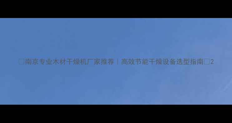 图片 🌟南京专业木材干燥机厂家推荐｜高效节能干燥设备选型指南🌟2