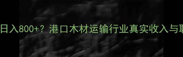 图片 🌟岚山港拉木头日入800+？港口木材运输行业真实收入与职业发展指南🌟2