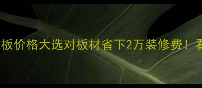 图片 🌿生态板VS木工板价格大选对板材省下2万装修费！看完这篇不踩坑1