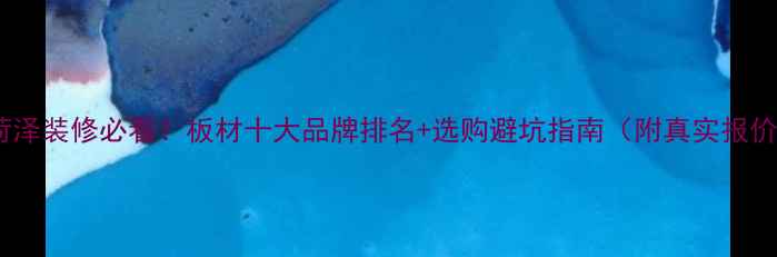 图片 🏠菏泽装修必看！板材十大品牌排名+选购避坑指南（附真实报价）1